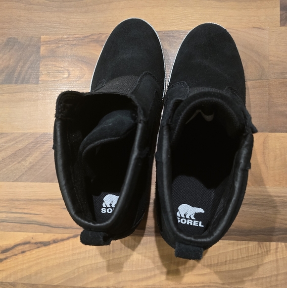 Sorel Women's Out N About Hidden Wedge Black And White Ankle Bootie Size 9 - Picture 4 of 10